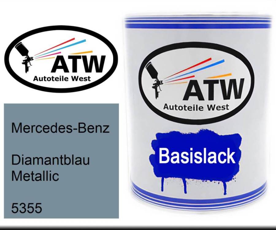 Mercedes-Benz, Diamantblau Metallic, 5355: 1L Lackdose, von ATW Autoteile West.